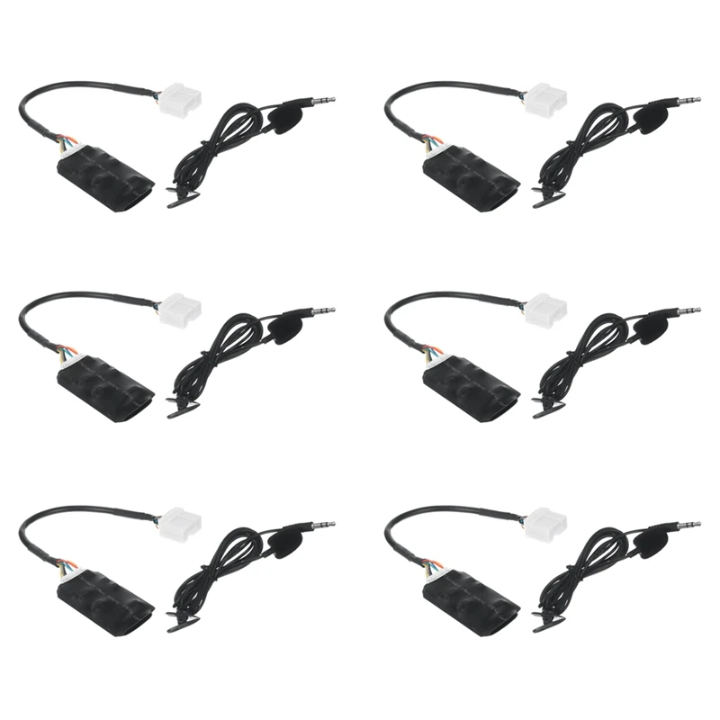 

6X Car Radio Audio Adapter Bluetooth Aux Cable Microphone Handsfree For Honda Accord Civic CRV Fit Siming Odyssey