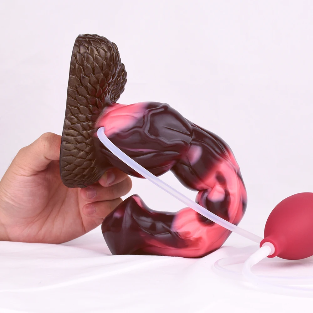 NNSX Large Dog Knot Squirting Fantasy Dildo, Cavalo Animal Pênis com Ventosa, Ejaculação de Silicone Adulto Brinquedos Sexuais para Mulheres