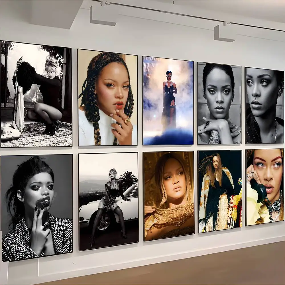 Singer R-RihannaS Poster HD Art Sticky Wall Waterproof Home Living Room Bedroom Aesthetic Decoration