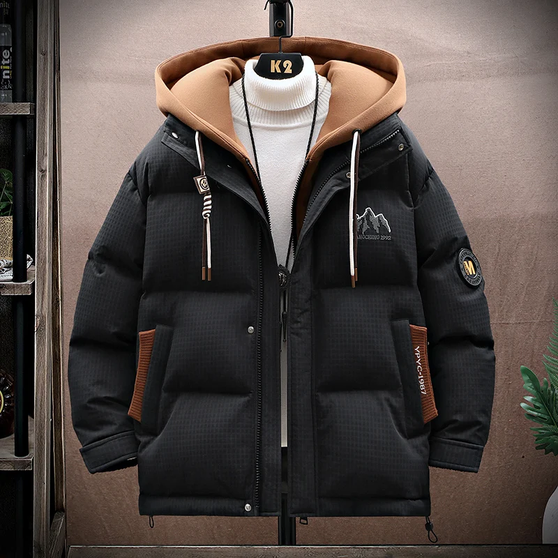 

Hooded down Jaet Men's Winter Thi Warm White Du down Outdoor Casual Men's Outerwear Coat Trendy Brand Youth ular