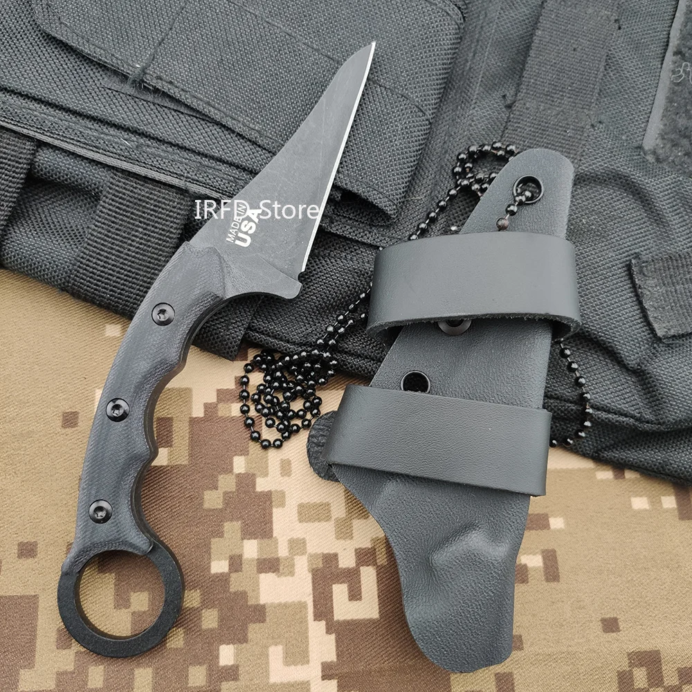 Mini Fixed 8Cr13Mov Blade Pocket Knife with Sheath EDC Daily Carry Hand Tool for Outdoor Trekking Backpacking Picnic Field Exploration Home DIY Craft Food Preparation Package Opening Garden Pruning Backyard Gathering and Road Trip Activities
