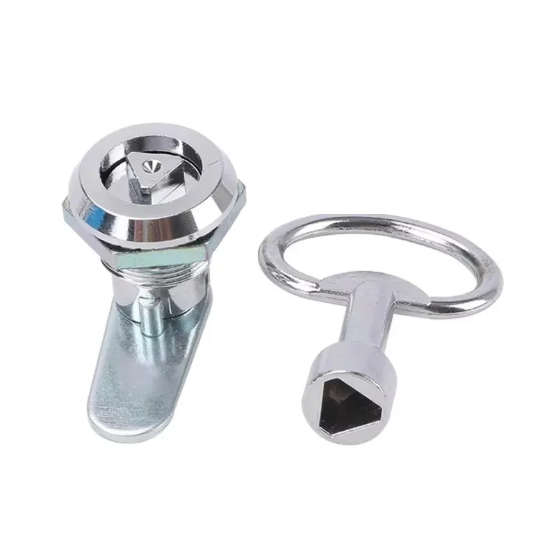 Zinc Alloy Triangular Cylinder Cam Lock Electrial Cabinet With Key Distribution Box Cabinet Tongue Locks With Key