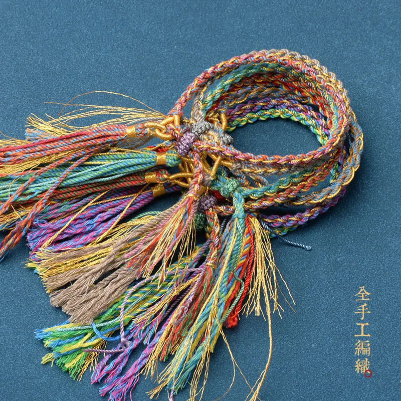 2024 New Dragon Boat Festival Colorful Rope Bracelet Adjustable Handwoven Rope Colorful Cotton Rope Handwoven Rope