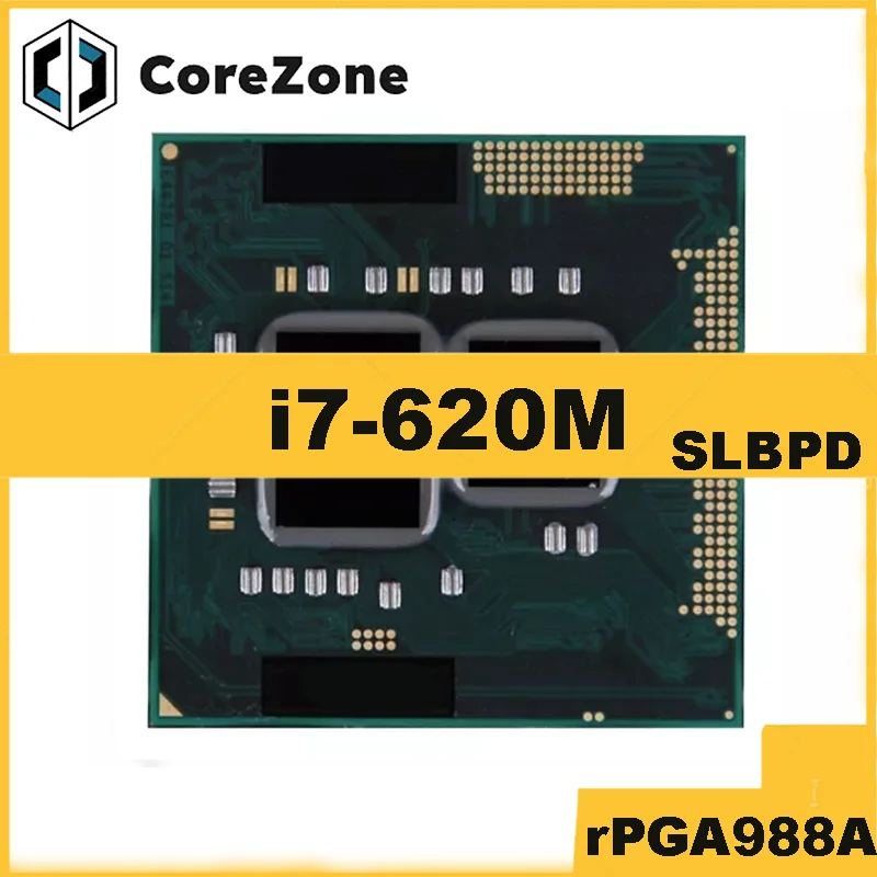 Core i7-620M i7 620M SLBTQ SLBPD 2.6 GHz Dual-Core Quad-Thread CPU Processor 4M 35W Socket G1 / rPGA988A