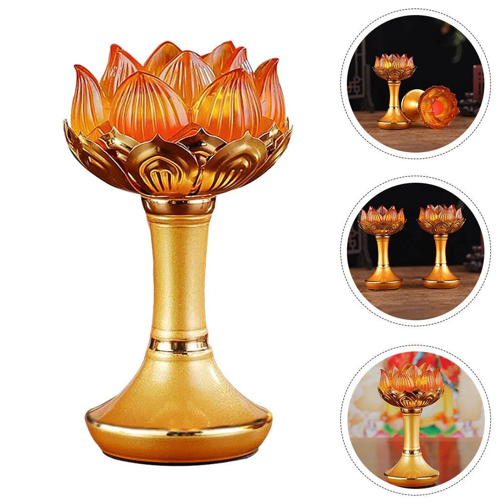 

Alloy Lotus Butter Lamp Holder Chic Lotus Stand Decorative Light Holder for Home Temple Office Butter Lamp Stand