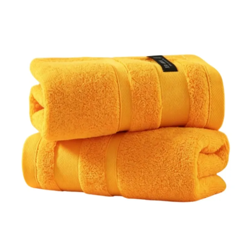 Luxury Cotton Bath Towels 35x75cm 80x160cm Super Absorbent Quick-Drying Hotel Bathroom Towels Large Bath Sheets for Home Yellow