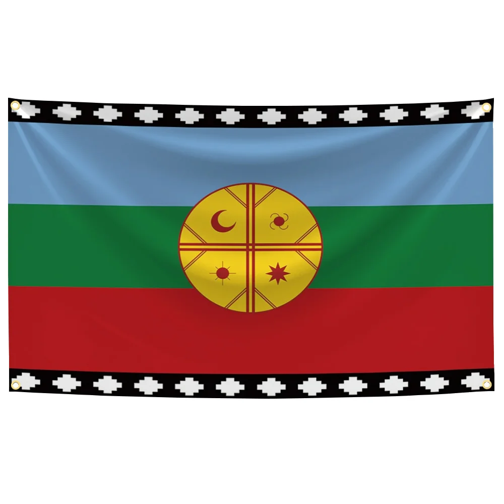 

90x150cm Mapuches Wvnhelfe Star Mapuche Chile Flag Polyester Digital Printing Banner Wall Art Home Outdoor Decoration Tapestry