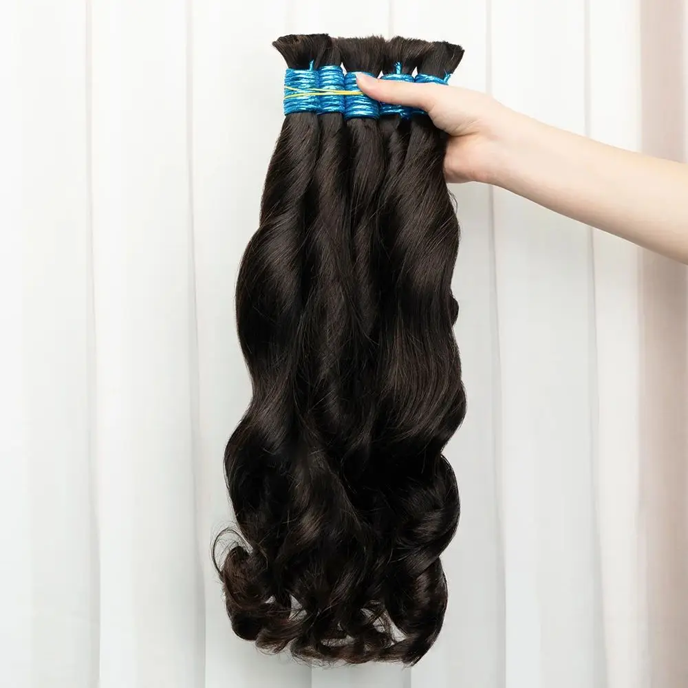 No Weft Human Hair Bulk Extension Virgin Human Hair 100% Unprocessed Deep Curly 18-30inches10A Bulk Hair Weaving For Braiding