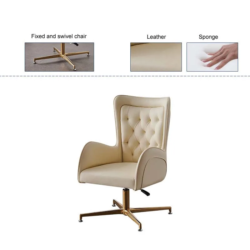/For Computer Desk Office Room Chair Furniture /Modern Luxury Fixed Or Swivel Leather Chesterfield Office Chair