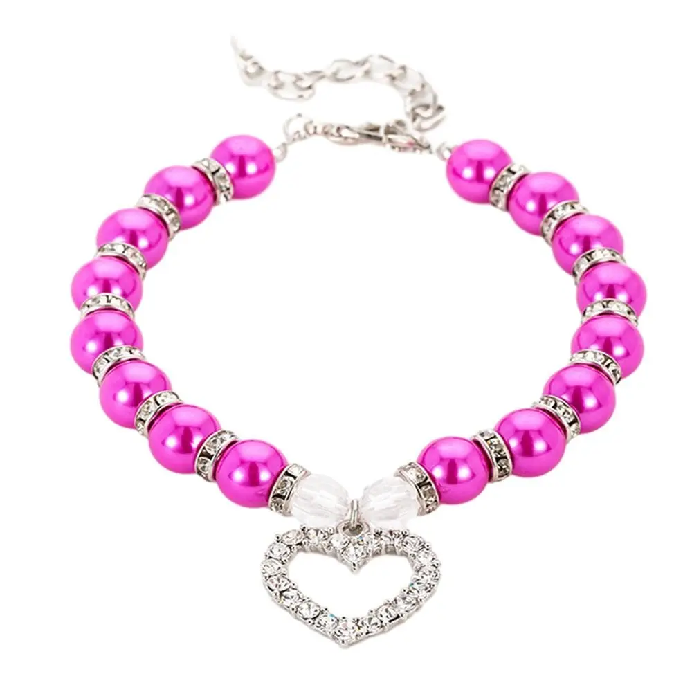 Sweet Imitation Pearl Cute Dog Necklace Pet Collar Accessories Jewelry Neck Chain For Small Dogs Large Dog Cats