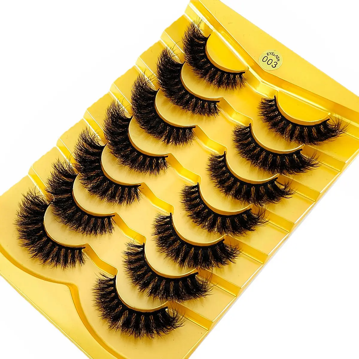 New 7 Pairs Fluffy Faux Mink Lashes Wispy False Eyelashes Thick Volume Fake Lashes Curly Fake Eyelashes Looks Like Extension