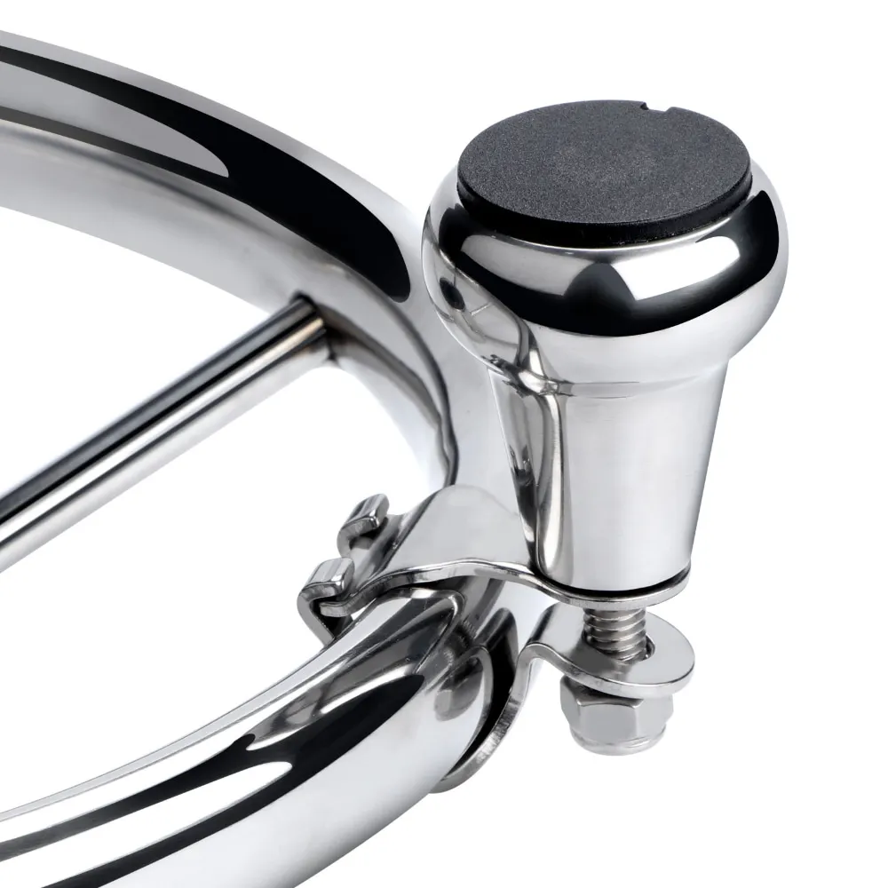 316 Stainless Steel Steering Wheel Knob Marine Steering Assist Handle Single Hand Turning Helper for Yacht Fishing Boat