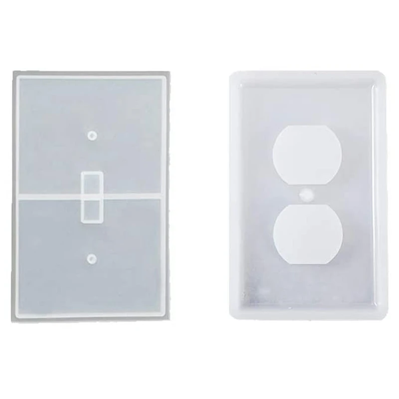 2 Pieces Of Light Switch Cover Resin Mold, Switch Socket Panel Silicone Mold For Making DIY Craft, Socket Bottom