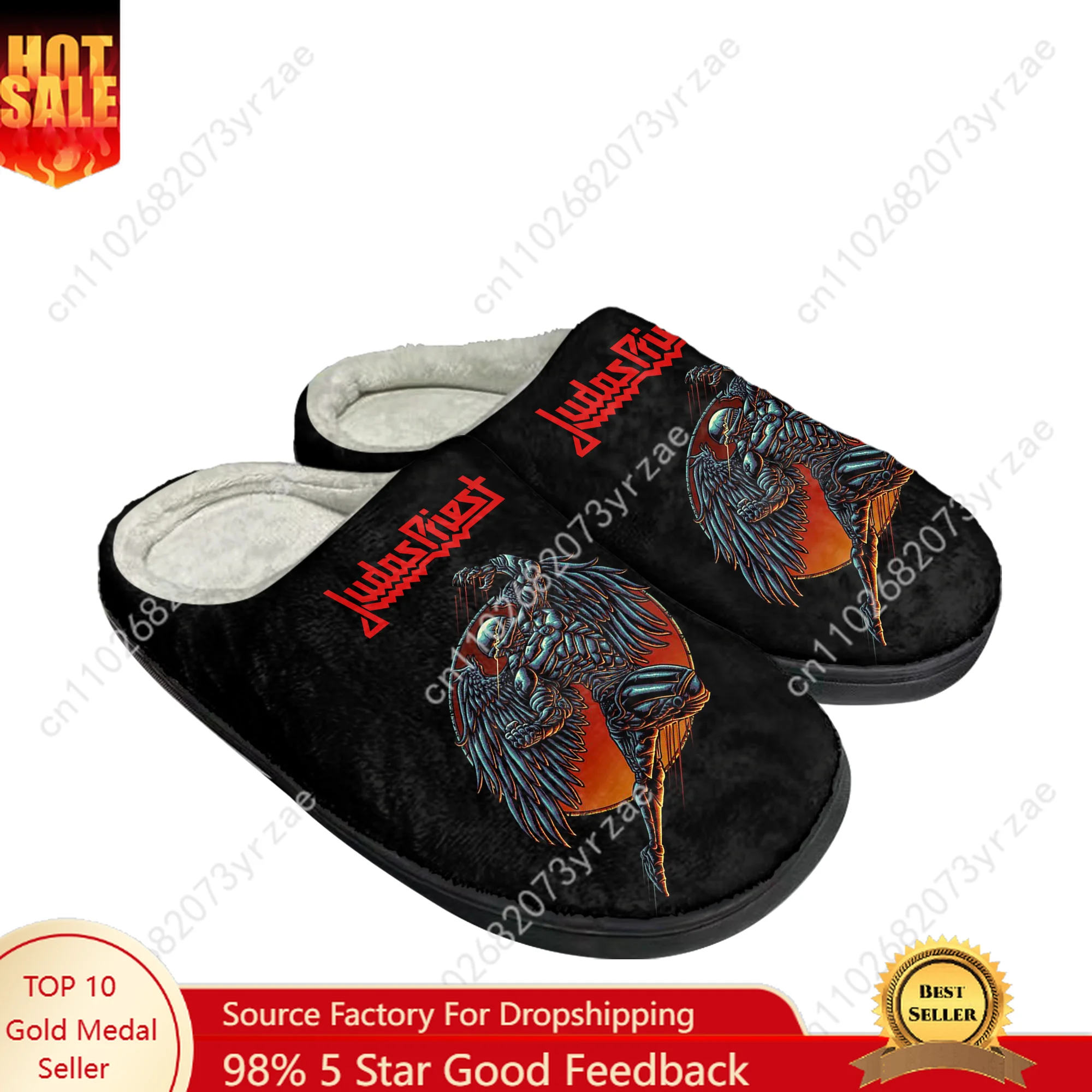 

Judas Priest Cotton Shoes Family Slippers Mens Womens Teenagers High Quality Plush Indoor Casual Warm Shoes Custom Made Slipper