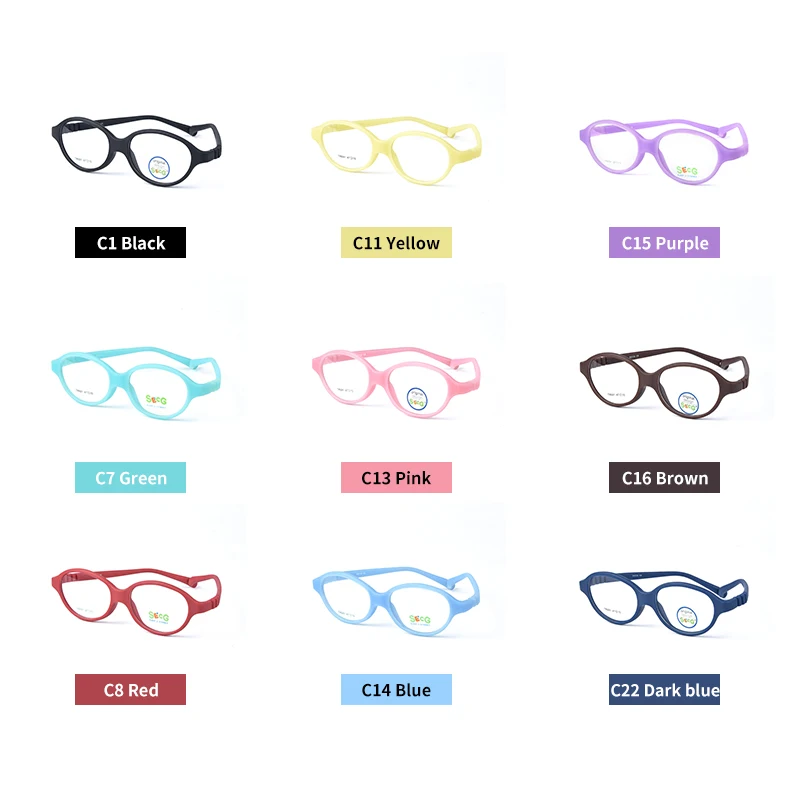 SECG Optical Myopia Oval Round Children Glasses Frame Plastic Glasses for Sight Children Correction Soft Kids Eyewear Frame