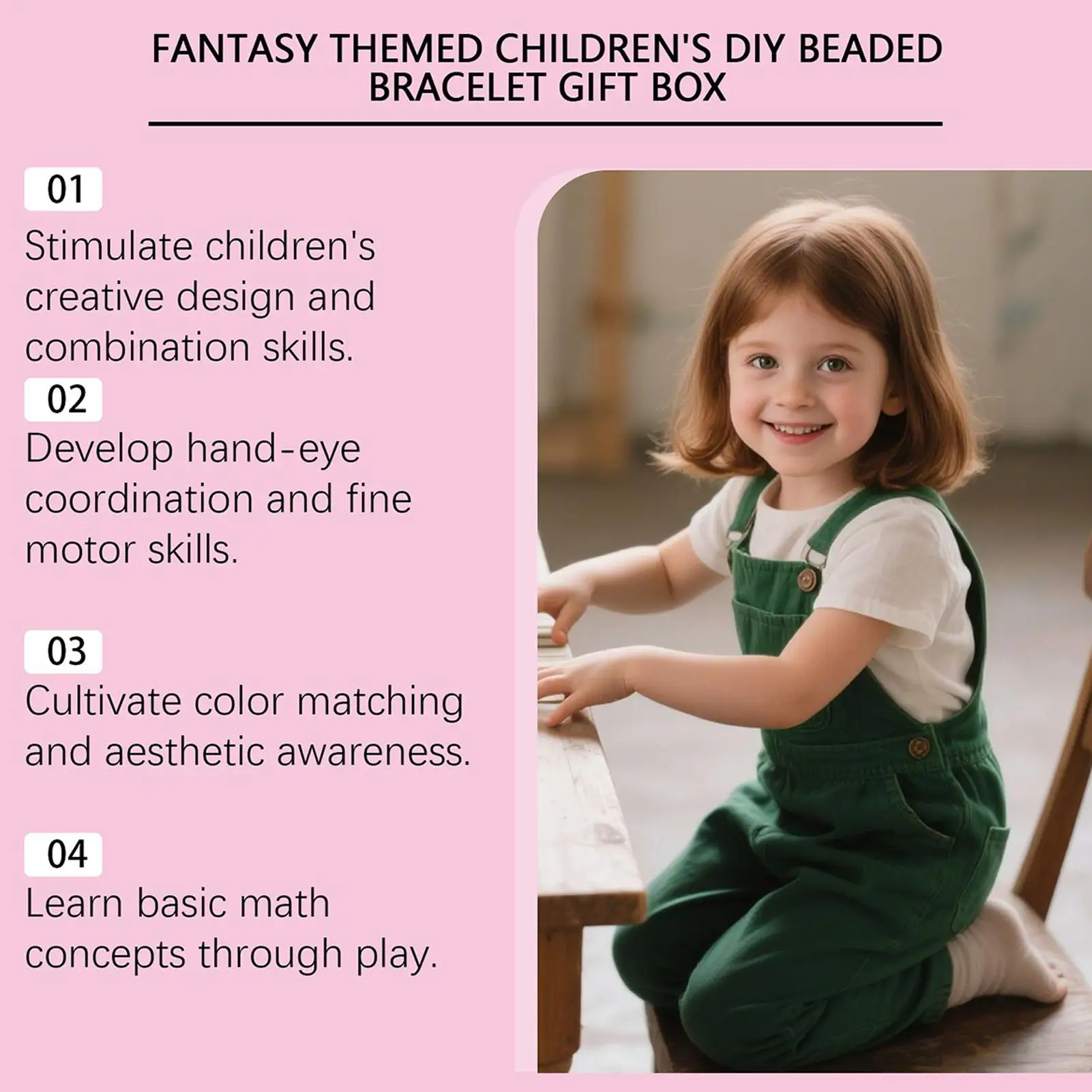 Bracelet Making Kit Kids Bead Craft Necklace Making Kit Handmade Craft Supplies For Kids Children's Day Christmas Travel School