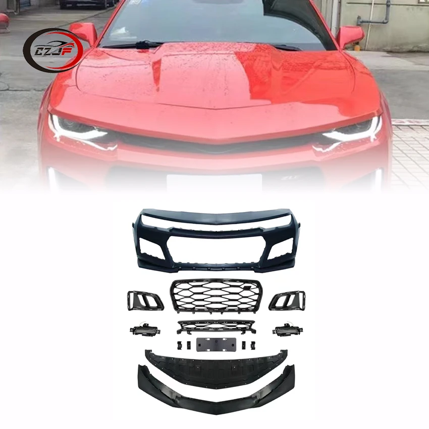 CZJF Car Parts Grille Front Bumper Body Kits For Chevrolet Camaro 2010 2011 2012 2013 2014 Black Plastic 1 Set Esay Installation