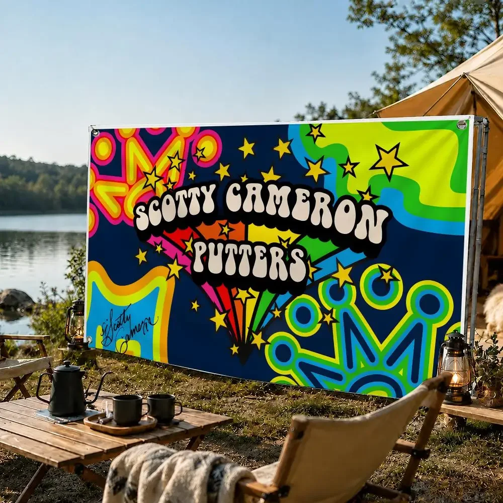 Scotty Cameron Golf Logo Luxury Flags Banner for Camping Decoration Outdoor & Garage Wall Hanging Decorations