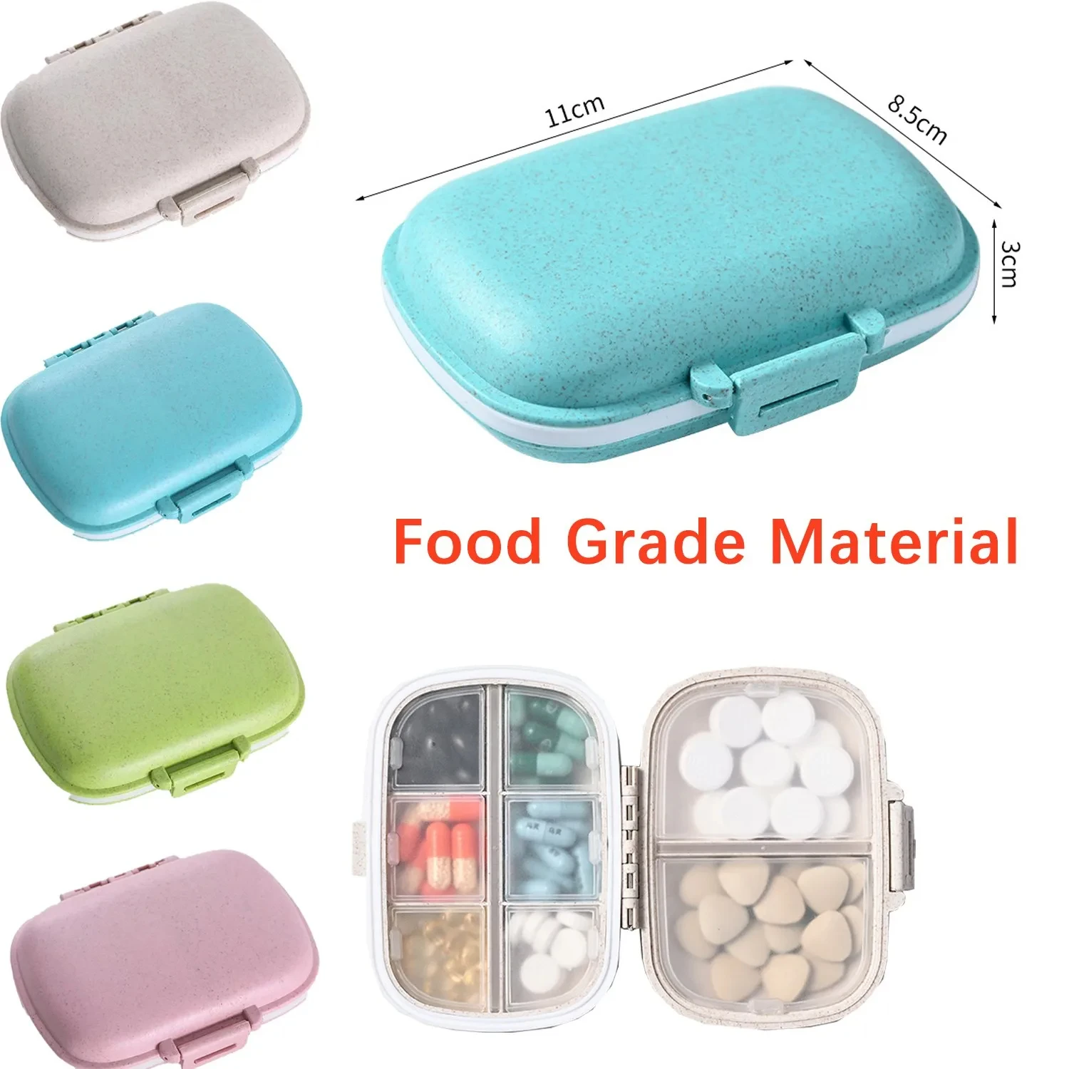 

8 Grid Mini Pill Storage Box Waterproof Medicine Box Small And Portable Home Medicine Storage Box Pills Dispenser Travel Outdoor