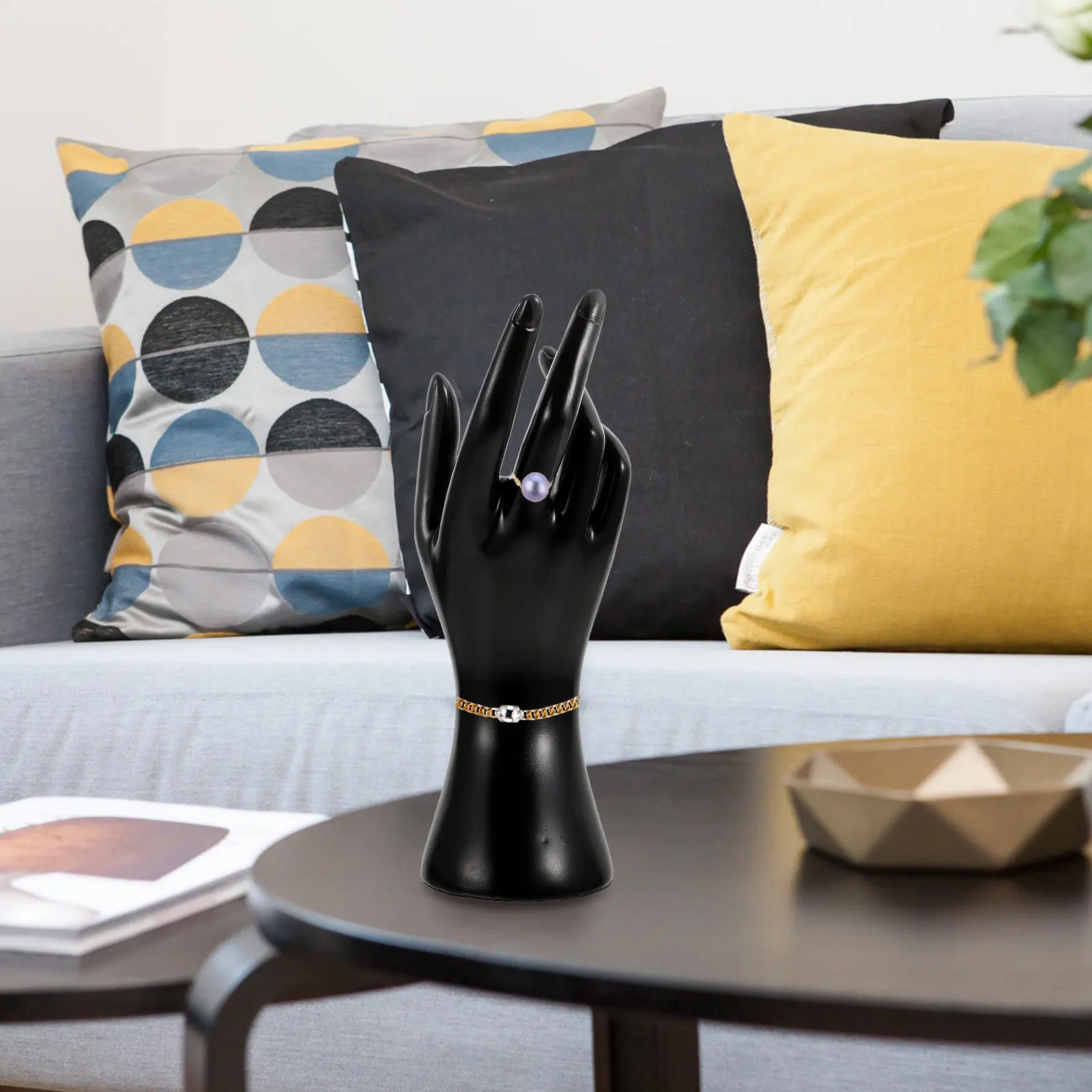 

1Pcs Elegant Hand Shaped Jewelry Storage Holder Strong Plastic Display Stand for Home Office Jewelry Collection Organizer Rack