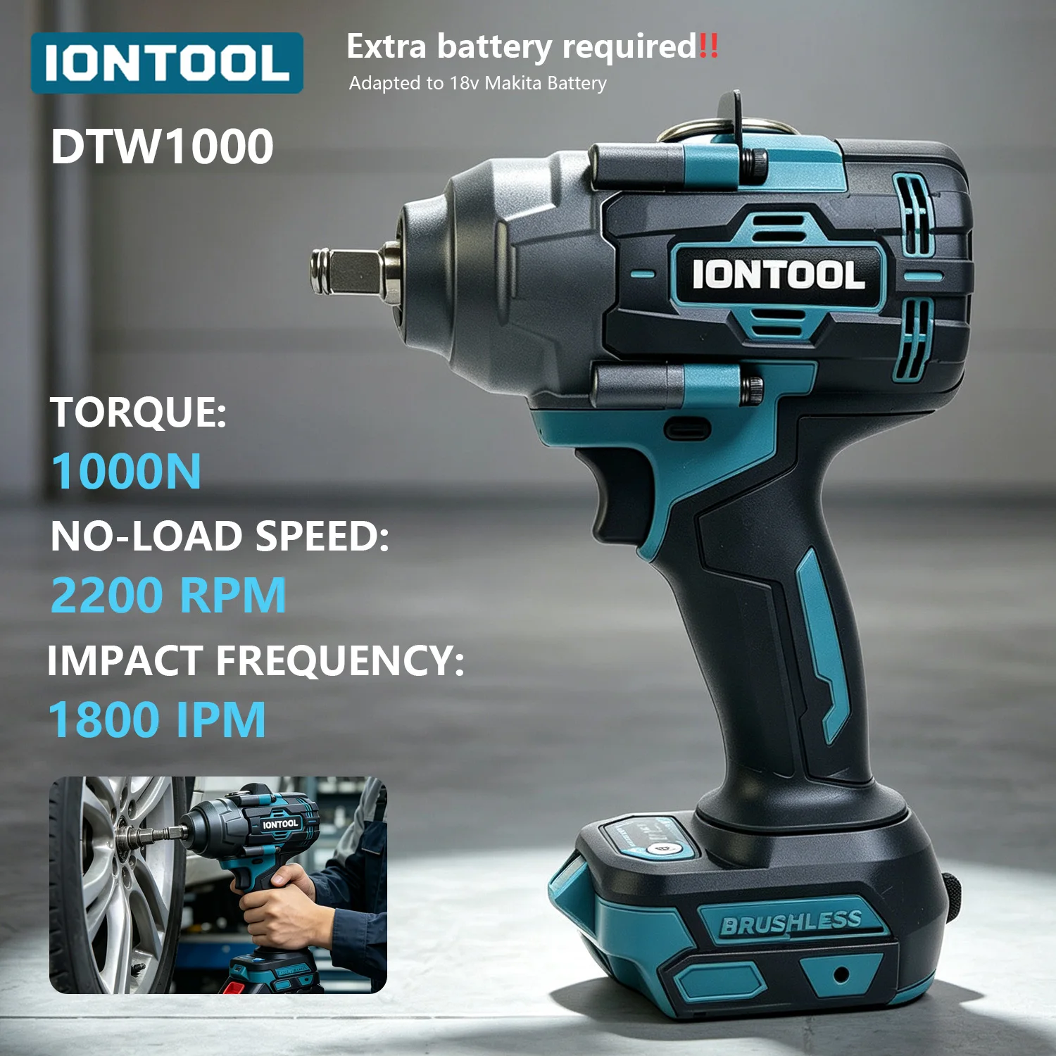 iontool-dtw1000-cordless-impact-wrench-bare-unit-2200rpm-high-speed-vehicle-maintenance-workshop-assembly-diy-power-tool