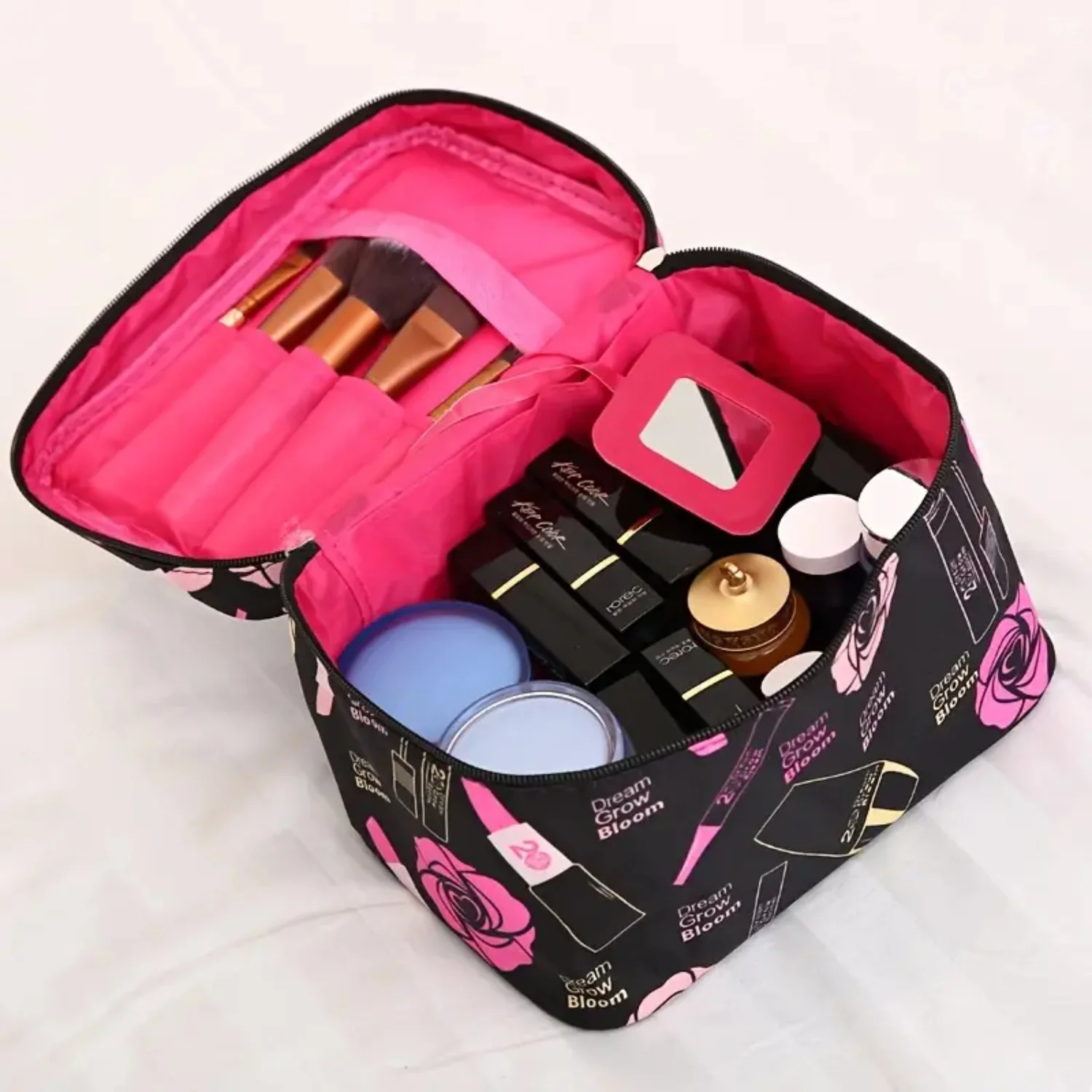 Travel Toiletry Makeup Wash Bag Large Capacity Satin Cartoon Cosmetic Storage Bag for Cosmetics & Grooming Kit Gift bags Faraday