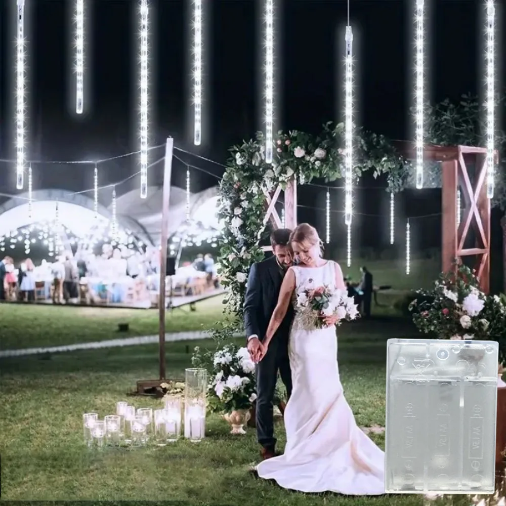 

Valentine's Day Battery Powered Party Decorations Street Light Meteor Shower Rain LED Fairy String Lights Wedding Ramadan Decor