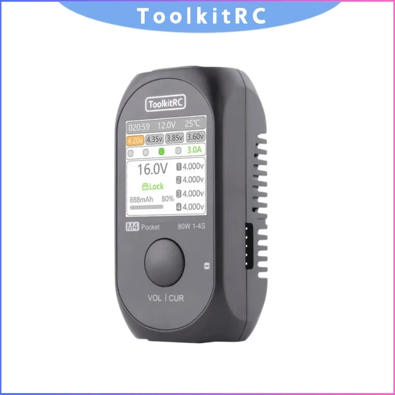 

Мини-зарядное устройство ToolkitRC M4 80 Вт, 5 А с выходом USB-C и XT60, для 1-4S Lipo LiHV LiFe, портативный радиоуправляемый аксессуар
