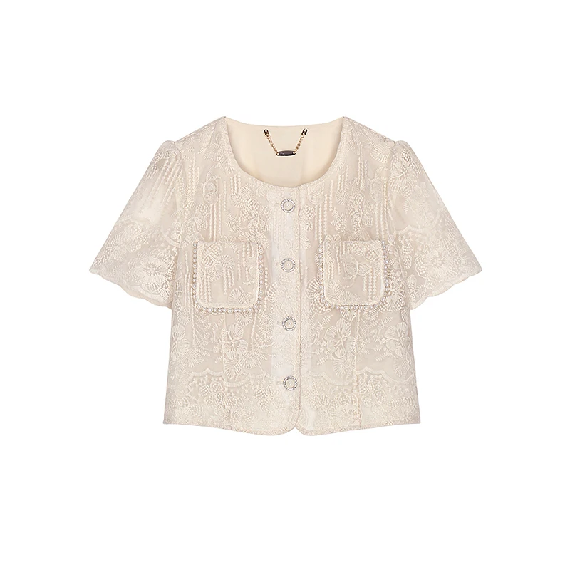 

Модная и элегантная светская львица с высококачественным темпераментом, тяжелая промышленность, дизайн ногтей, водорастворимый кружевной короткий топ