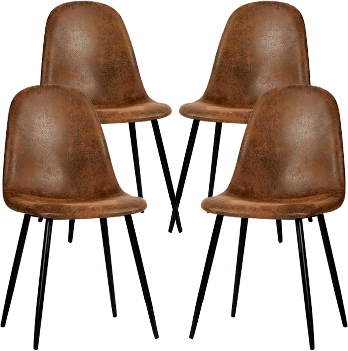 

FurnitureR Dining Chairs Set of 4, Fabric Suede Dining Room Side Seating, Kitchen Chairs with Metal Legs for Living Room