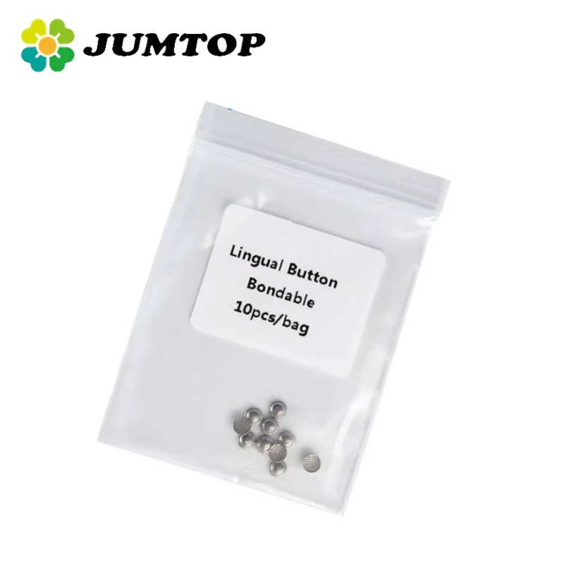 

JUMTOP 10 шт./упак. стоматологическая ортодонтическая лингвальная кнопка, круглая сетчатая основа, склеиваемая металлическая пряжка для языка, материал для стоматологов