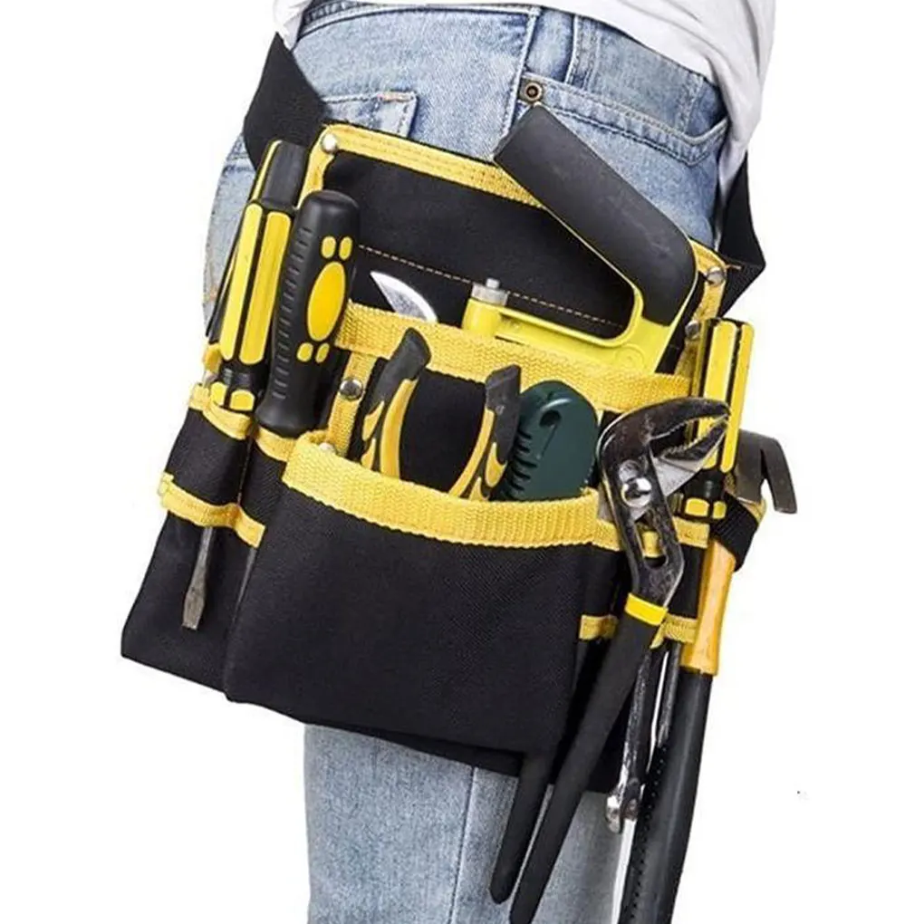 

Cloth Tool Belt Organiser - Multiple Pockets Quick-fit Buckle Wide Application Different-shape 11 pockets