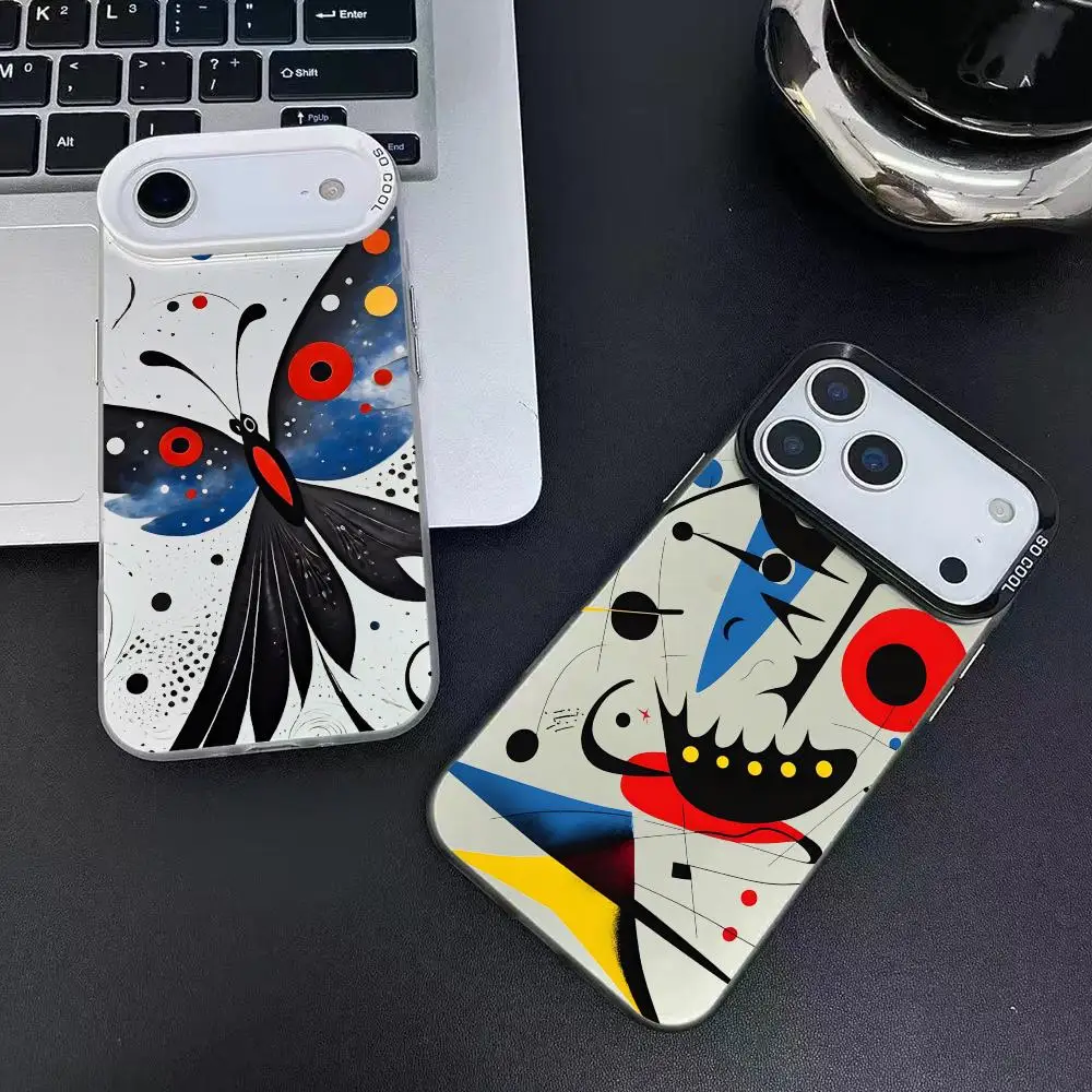 Artist J-Joan M-Miro Phone Case For iPhone 17 16 15 14 13 12 11 Pro Max Air multicolor Matte Laser Metallic Aurora Funda