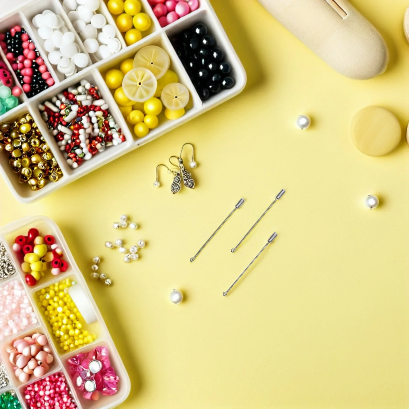 

50Pcs Silver Stainless Steel Metal Stick Lapel Pins Long Brooch Pins Stopper End Heavy Duty Safety Brooches for Jackets Suits