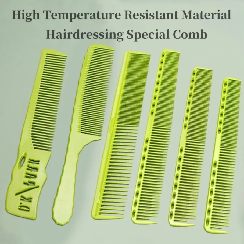 PEI High Temperature Resistant Green Hair Cutting Comb Anti Slip Beauty Comb Women\'s Hair Cutting Comb Barber Shop Accessories