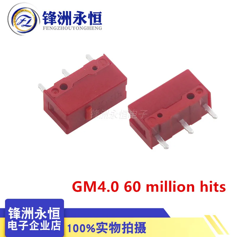 5Pcs Kailh Red Micro Switch GM4.0 60M Life Gaming Mouse Micro Switch 3 Pin Red Dot Used On Computer Mice Left Right Button