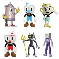 9-10cm 6 sztuk/partia Cuphead Mugman The Chalice pcv Model postaci zabawki śliczne lalki z kreskówek prezenty dla dziecka dzieci boże narodzenie