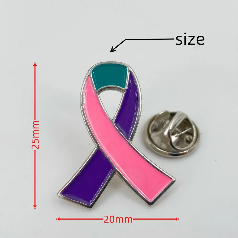 5/10/50/100 قطعة الوردي الأرجواني البط البري الشريط الوعي دبابيس سرطان الغدة الدرقية الوعي المينا التلبيب دبابيس #6