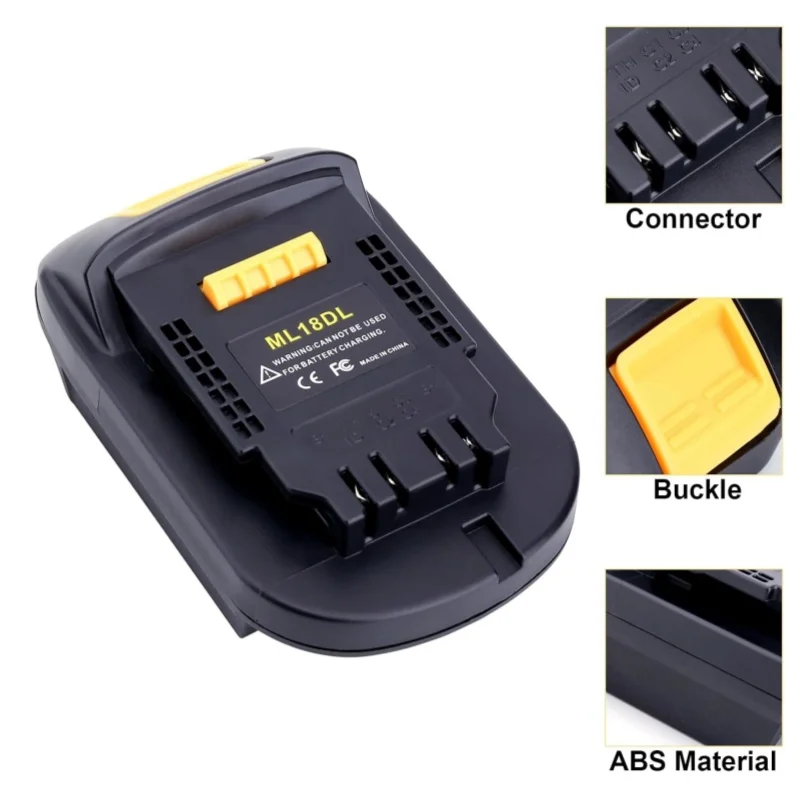 New ML18DL Lithium Battery Converter Adapter for Mil-Waukee 18V M-18 Li-Ion Battery To for Dewalt 20V Cordless Power Tools