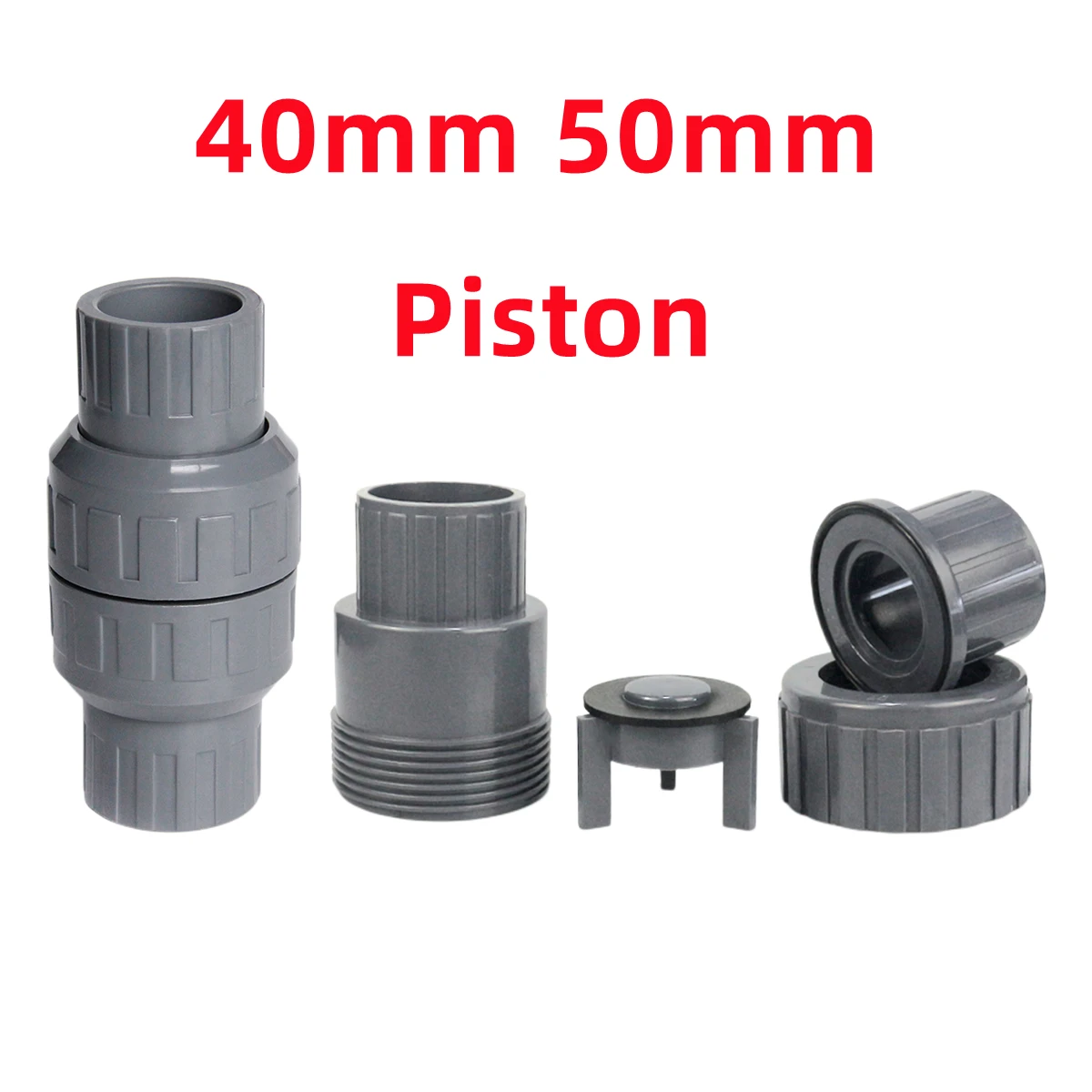 1PC PVC Check Valve 20/25/32/40/50mm Water Pipe One Way No-Return Valve Grey Aquarium Fish Tank Garden Irrigation Pipe Joints