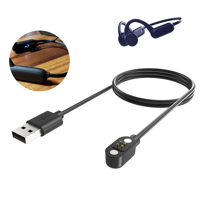 1PCS Black Bone Conduction Earphones Magnetic Charging Cable For X7/X8/X18/X18pro Swimming Headset Charging Cable