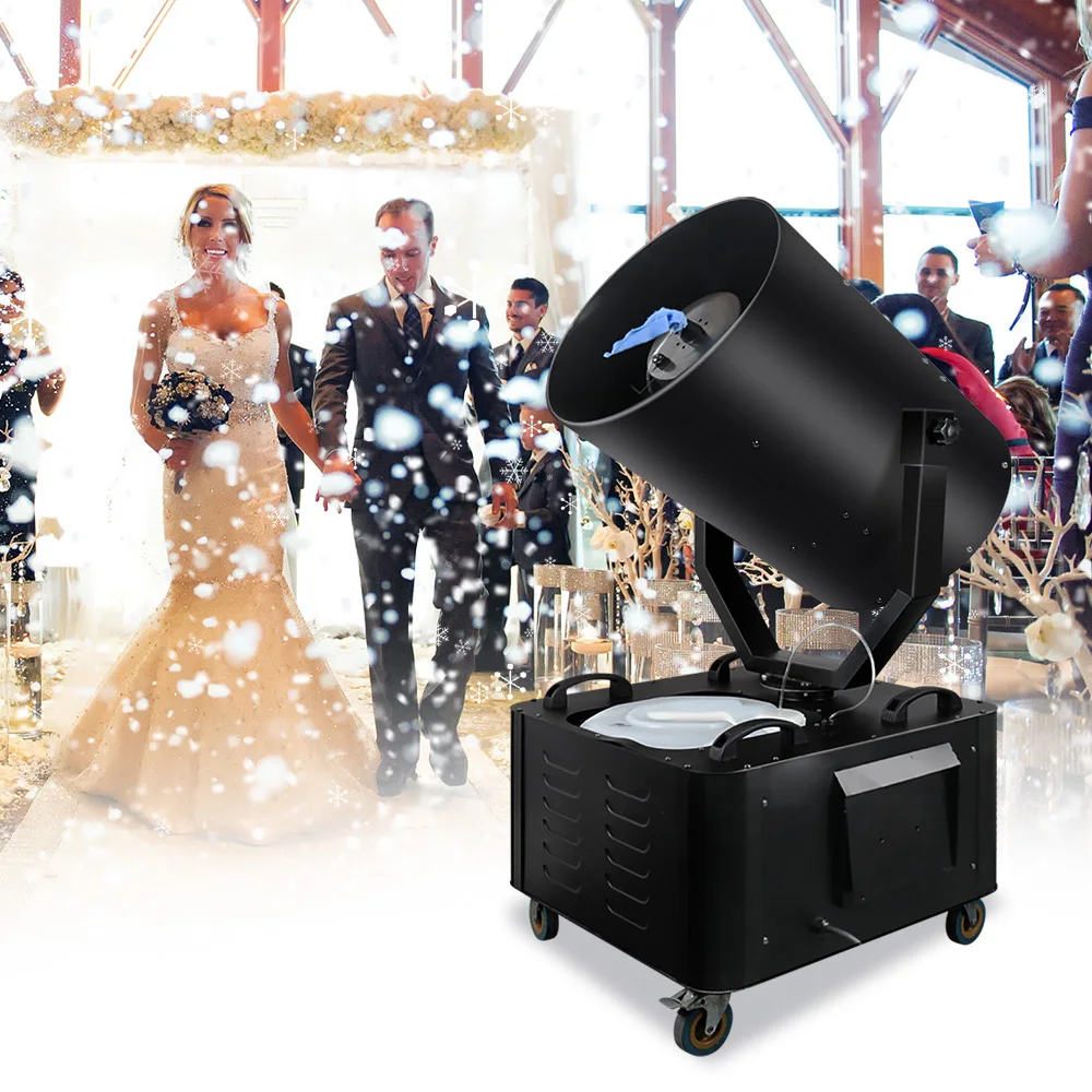 Factory direct sales 3000W shaking head snowmaking machine  stage equipment manual control aluminum flight case