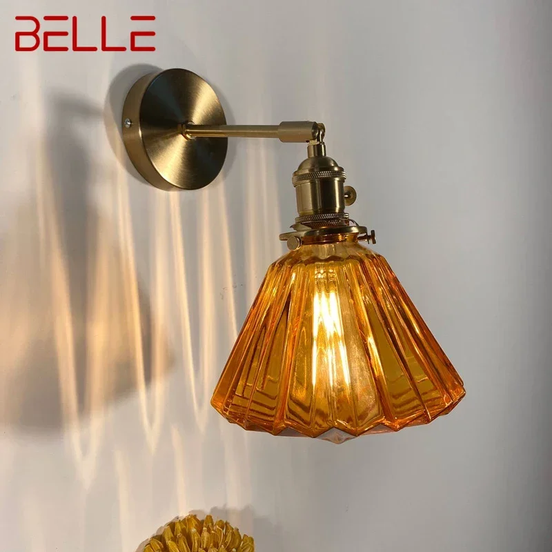 

BELLE Nordic Brass Wall Lamp Indoor Living Room Bedroom Bedside Lamp Modern Hotel Corridor Hallway Wall Lamp