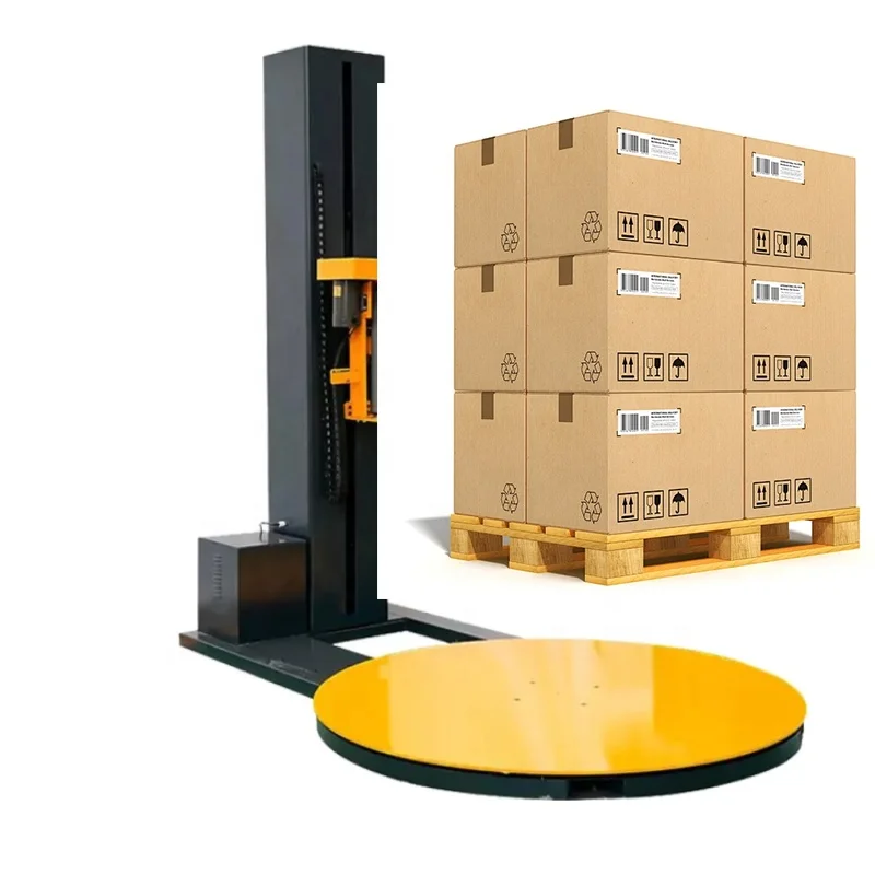 Automatic Stretch Film Wrapping Machine Pallet Wrapper Turntable Pre-Stretch Industrial Packaging System for Logistics