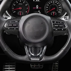 Real Hard Carbon Fiber Sticker For Kia Stinger 2018 2019 2020 2021 2022 Steering Wheel Panel Trim Carbon Fiber Car Inter Styling