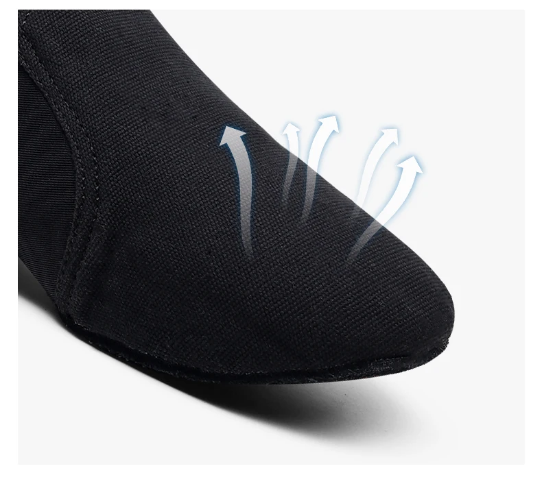 Tanzschuhe Damen Trainingsschuhe mit weichen Sohlen Lehrerschuhe Klassischer Tanz Outdoor Canvas Schwarz Herren Schnür-Jazz-Schuhe – Detail 9