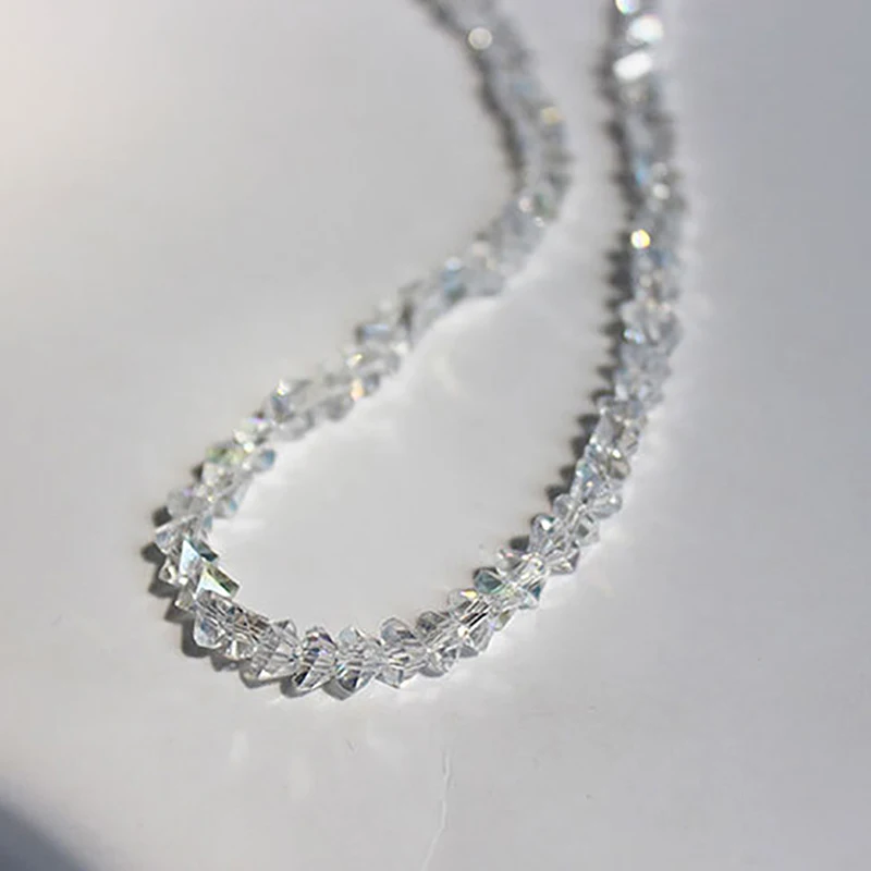 New Mulit-cut Glass Crystal Irregular Beaded Choker Necklace For Women Transparent Vintage Korean Collarbone Collar Neck Jewelry