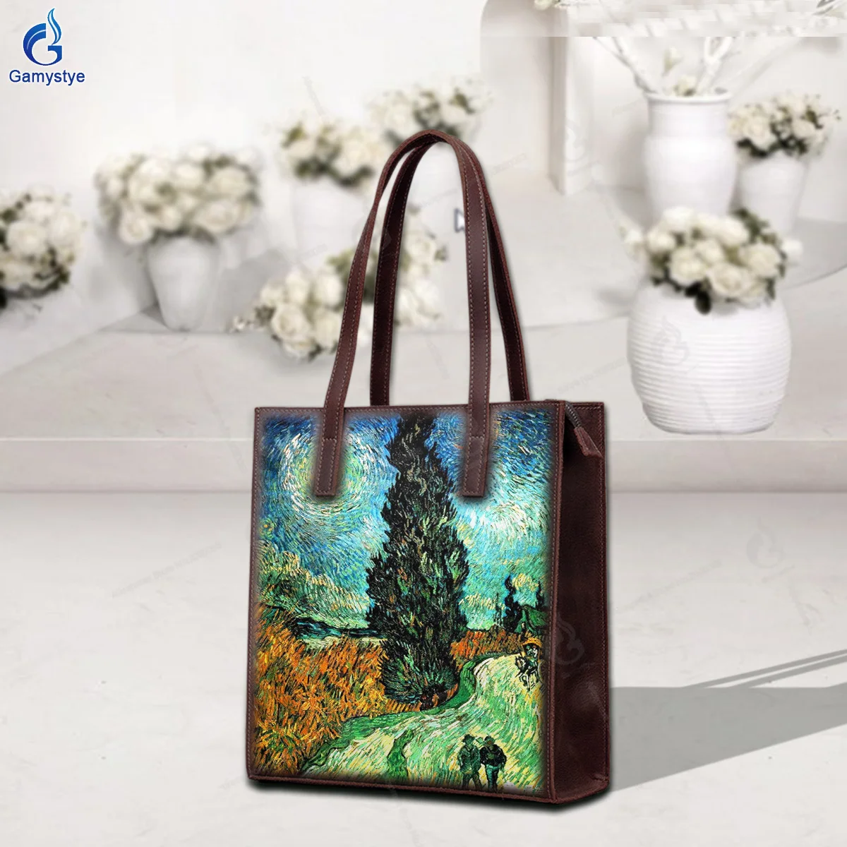 Hand Draw Field scenery Customize Art Bags Women Clutch purses and handbags Designer Ladies purses 100% Real Cowhide Leather New