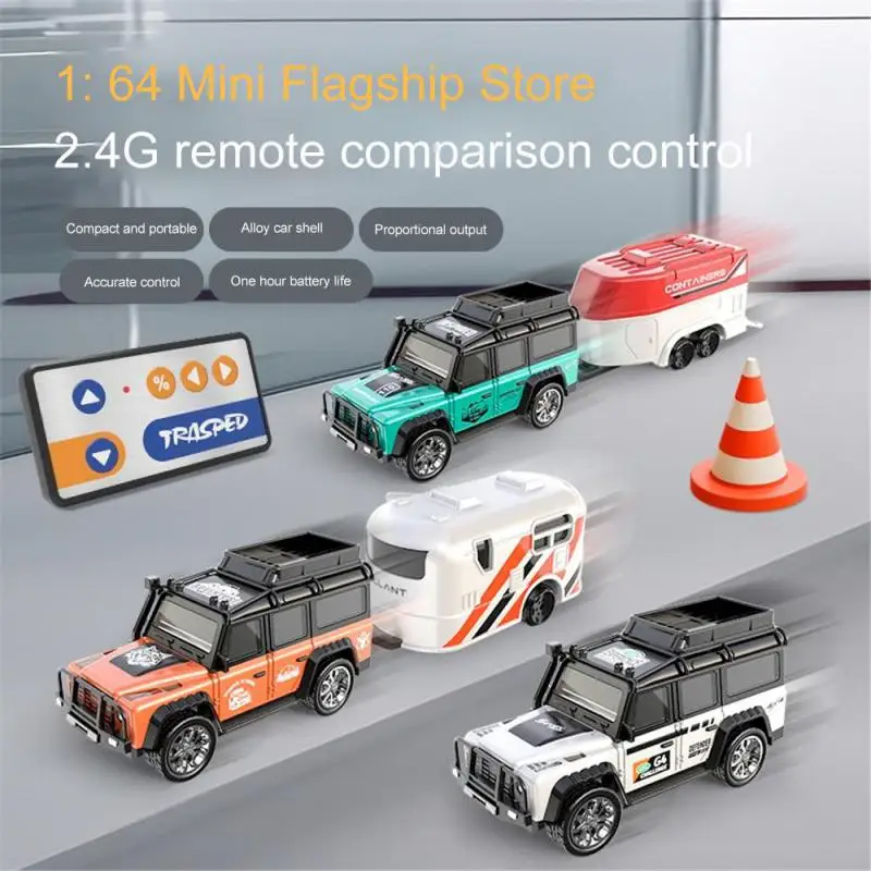 1/64 RC Mini Drifts Car With Lights 2.4G 5-Channel Alloy Remote Control SUV Long Endurance Electric Off-road Vehicle Kids Toys