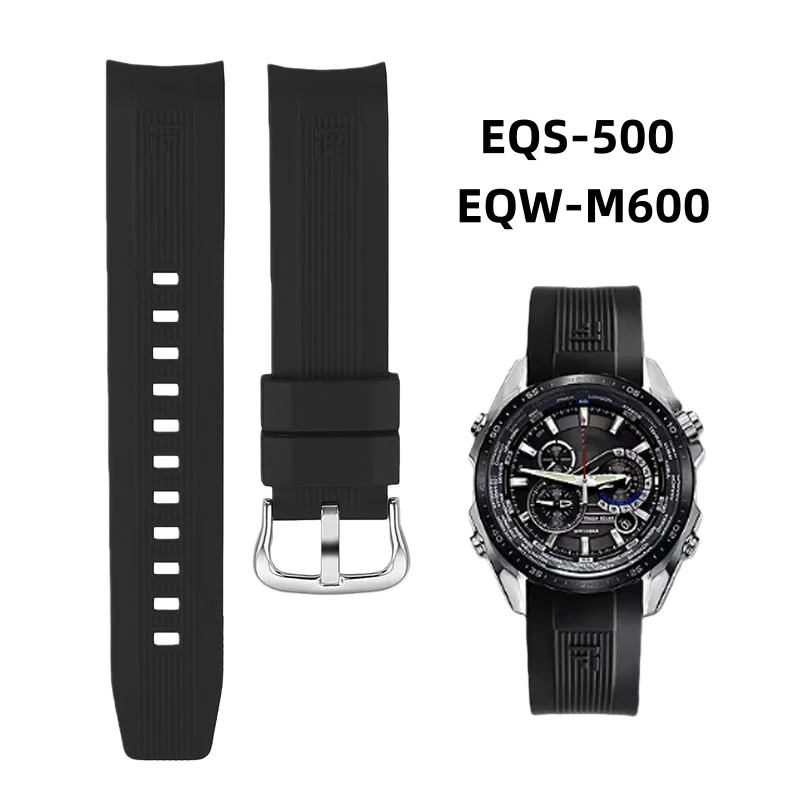 

Ремешок для часов из черной резины 22 мм для Casio ERA-200 ERA-300 EQS-500 EWW-M600, силиконовый ремешок из смолы, водонепроницаемый спортивный браслет для часов